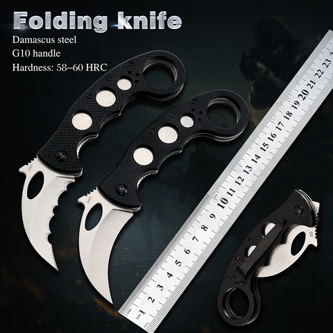 Cuchillo de Navajas de bolsillo Karambit, herramienta EDC de hoja plegable para caza, supervivencia, utilidad táctica, CSGO, acampada al aire libre ► Foto 1/6