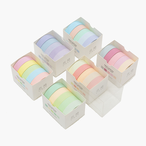 5 unids/lote decorativa Washi cinta bricolaje Arco Iris etiqueta engomada adhesiva de papel de Diy manualidades los planificadores de álbumes de recortes bala revistas tarjetas ► Foto 1/5