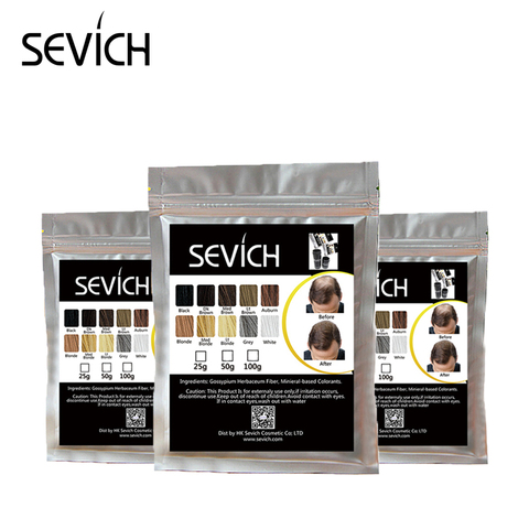 Sevich-Bolsas de recambio para producto anti caída de pelo, cosmético en polvo con fibras de reconstrucción del cabello fino y keratina, 100g, 10 uds. ► Foto 1/6