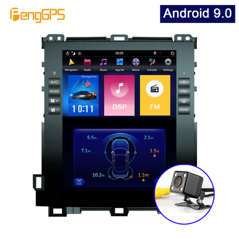 Android 7,1 GPS de navegación del coche reproductor de DVD para Toyota Land Cruiser Prado 120, 2002-2009/Lexus GX470 Tesla pantalla IPS estilo 10,4