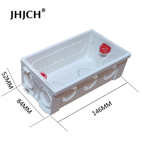 JHJCH-caja trasera de montaje tipo 146, caja de empalme de Cassette interno ajustable para interruptor de enchufe de pared y 146x86mm, color blanco ► Foto 1/1