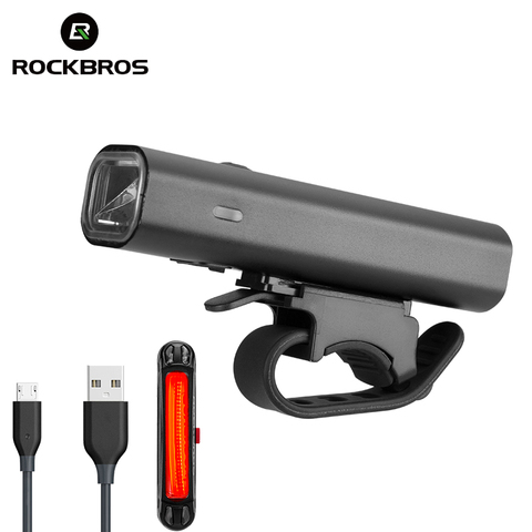 ROCKBROS-luz delantera para manillar de bicicleta, de 400 lúmenes, Linterna recargable con USB de seguridad para ciclismo de montaña ► Foto 1/6