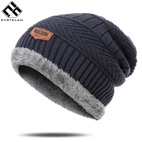 Gorro de algodón grueso de alta calidad para hombre, boinas calientes para el invierno, moda Unisex, gorros de punto ► Foto 1/6