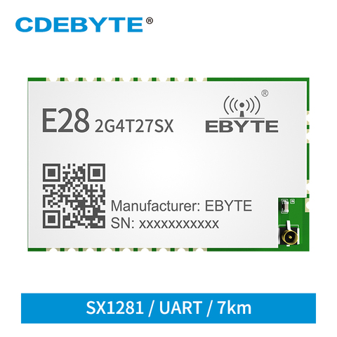 LoRa SX1281 FLRC GFSK 27dBm 2,4 GHz Módulo de puerto serie inalámbrico transmisor de E28-2G4T27SX CDEBYTE de larga distancia agujero de sello IPEX ► Foto 1/1