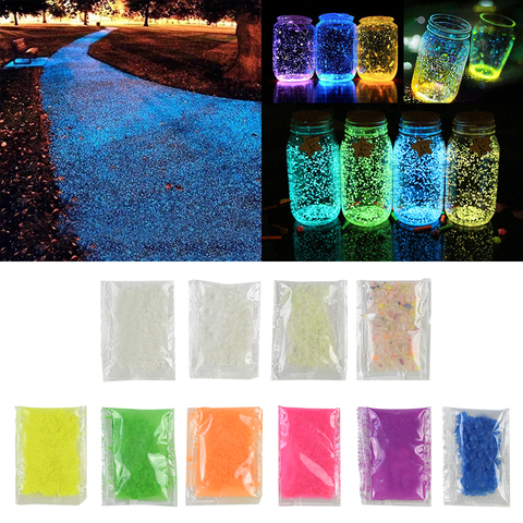 10/30g luminosa Piedra de Arena fluorescente de grava que brillan en la oscuridad de Patio jardín decoración DIY estrellado deseando la botella de ornamentos del tanque de los pescados ► Foto 1/6