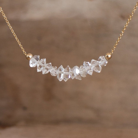 Collar de diamantes Herkimer, Piedra DE NACIMIENTO DE ABRIL, joyería Herkimer ► Foto 1/3