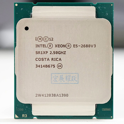 Procesador Intel Xeon E5 2680 V3 CPU 2,5G servir LGA 2011-3 e5-2680 V3 2680V3 PC de escritorio de procesador de CPU para X99 placa base ► Foto 1/2
