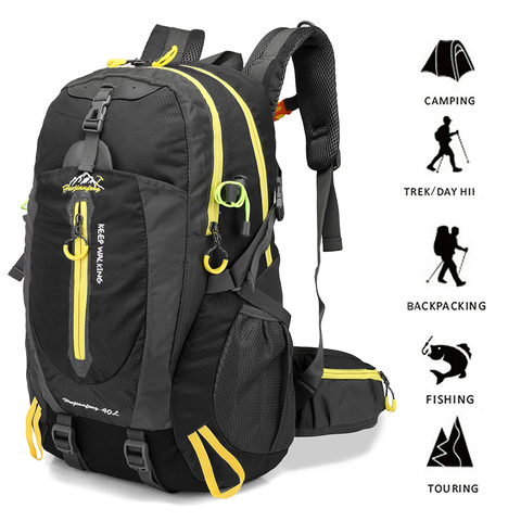 Mochila de viaje resistente al agua para hombres y mujeres, morral de viaje resistente al agua de 40L, para acampar, senderismo, portátil, mochila táctica de Trekking ► Foto 1/6