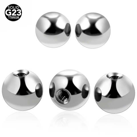 Accesorios de titanio G23 para pendientes, bolas, Piercing para pezón, nariz, cejas, tornillo, reemplazo de pelotas, accesorios, 10 Uds./50 Uds. ► Foto 1/6