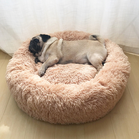 Saco de dormir en invierno para mascotas, caseta de lecho de gatos y perros supersuave, saco de dormir largo y afelpado para cachorros, esterilla portátil, tamaño de 46/50/60cm ► Foto 1/6