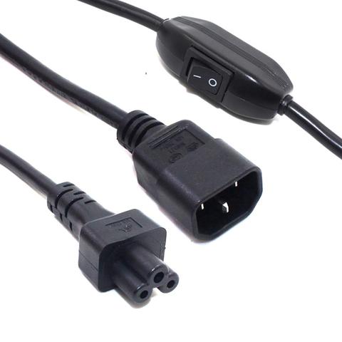 Cable de extensión hembra IEC 320 C14 macho a C5, con interruptor de encendido/apagado de 10A, cable adaptador de corriente para PDU UPS de 30cm/60cm ► Foto 1/1