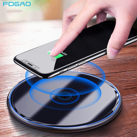 FDGAO Pad Qi cargador inalámbrico 15W de carga rápida para Samsung S20 S10 Nota 20 10 iPhone 11 Pro XS Max X 8 Plus rápido de la carga del USB C ► Foto 1/6