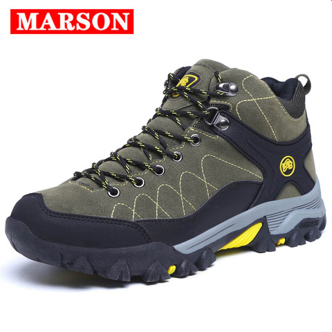 MARSON-Botas de nieve de felpa para hombre, zapatos informales para mantener el calor, para senderismo al aire libre, antideslizantes, de esquí de talla grande, para invierno ► Foto 1/6