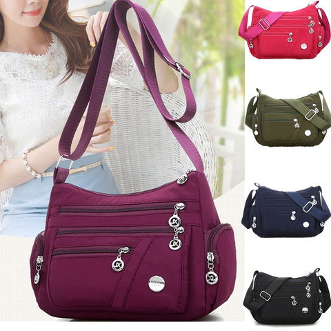 Bolso de hombro tipo bandolera informal para mujer, bandolera impermeable de nailon, bolsos de mano multifuncionales de alta calidad ► Foto 1/6