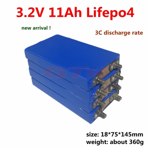 4 piezas 3,2 v 10ah lifepo4 batería 10ah 3,2 v 30A aprobación de la gestión 10000 mah caja de aluminio para 12 v 12 v 10ah batería DIY pack herramientas eléctricas ► Foto 1/5