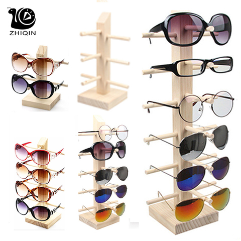 2 ~ 6 capas de madera gafas pantalla estante Glalsses de almacenamiento gafas puesto expositor de la joyería titular pares de gafas muestra ► Foto 1/6