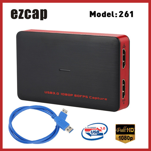 Ezcap USB 3,0 HD captura de videojuegos 1080P convertidor de vídeo en vivo Plug and Play HD Salida de entrada para XBOX One PS4 Windows ► Foto 1/5