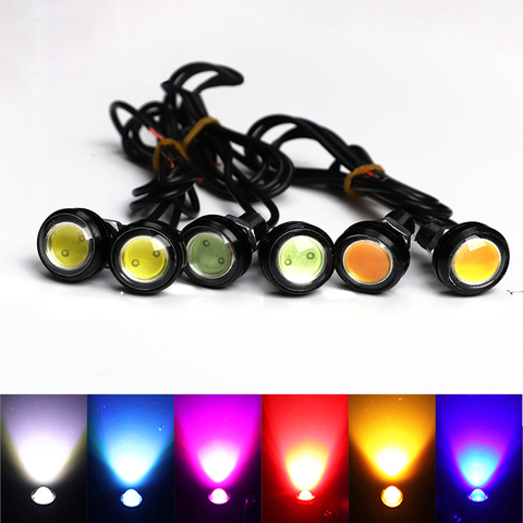 23/18 MM tipo ojo de águila para coche DRL Led luces de circulación diurna LED de respaldo 12V invertir estacionamiento señal automóviles lámparas DRL estilo de coche ► Foto 1/6