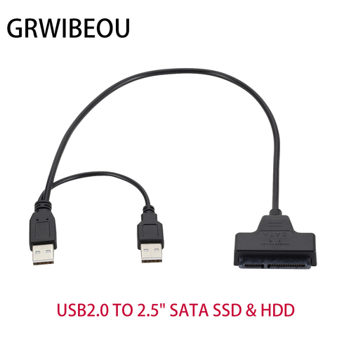 USB 2,0 a 2,5 pulgadas HDD 7 + 15pin SATA Cable adaptador para disco duro SATA SSD y HDD ► Foto 1/6