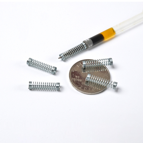 100 uds, muelles de compresión de bolígrafo pequeño de acero personalizados para la venta, diámetro de alambre de 0,4mm * 4. Diámetro de salida de 5mm * longitud de 18mm ► Foto 1/2
