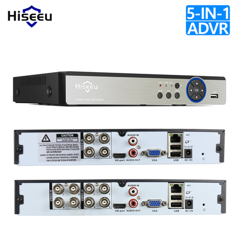 Hiseeu 4CH 8CH 1080P 5 en 1 grabador de vídeo DVR para cámara analógica AHD cámara IP P2P NVR cctv sistema DVR H.264 VGA HDMI ► Foto 1/6