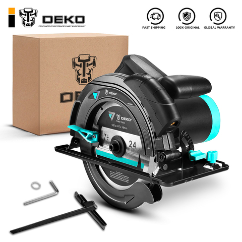 DEKO-sierra Circular eléctrica multifuncional, DKCS185L1/DKCS185LD3, 185mm, con guía láser y mango auxiliar ► Foto 1/6