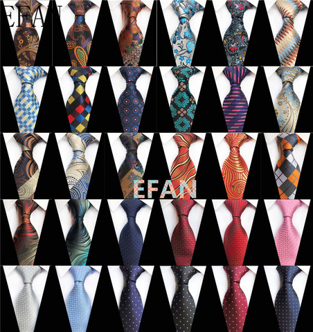 Nuevo diseño Paisley Plaid seda Jacquard tejido lazos para hombre cuello corbata 8 cm a rayas para hombres traje de negocios de fiesta de boda ► Foto 1/6