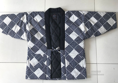 Kimono abrigado Haori para hombre, chaqueta acolchada de algodón grueso, ropa informal de otoño para el hogar, abrigo suelto de Color sólido M2117 ► Foto 1/4