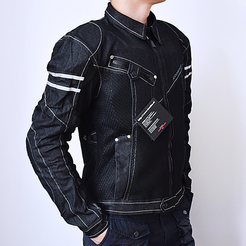 Komine JK 006-chaquetas de motocicleta para hombre, pantalones vaqueros de malla transpirable para Motocross, chaqueta protectora para Moto, conducción al aire libre ► Foto 1/6