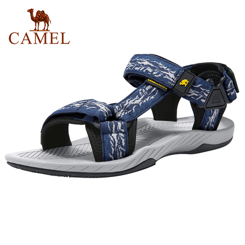 CAMEL, sandalias deportivas para hombre, para exteriores, con cordones, verano, playa, pescador, zapatos de agua para hombre, sandalias de hombre, de mimbre, palma de la mano ► Foto 1/6