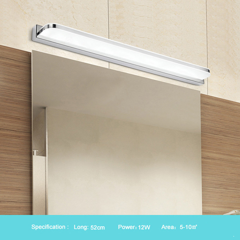 Lámpara LED frontal de acero inoxidable para baño, 9W/12W/16W/24W, para maquillaje ligero, accesorios de iluminación de tocador ► Foto 1/6