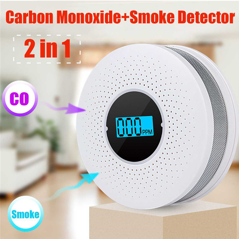 Alarma de humo 2 en 1, Detector de monóxido de carbono de Co, Sensor de advertencia de voz, protección de seguridad para el hogar, Detector de alarma contra incendios ► Foto 1/6