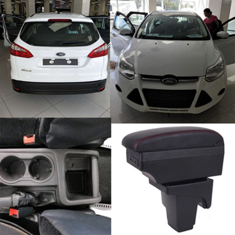 Reposabrazos para Ford focus 3, caja de almacenamiento central, almacenamiento de contenido, mk3, con interfaz USB ► Foto 1/6