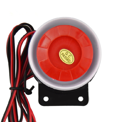 Mini bocina con cable de 12V CC, sirena de seguridad para el hogar, sistema de alarma de sonido, altavoz antirrobo de 120dB ► Foto 1/6