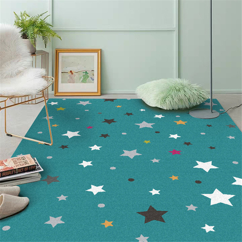 Alfombra de juego azul de Star Lake para niños y niñas, tapete grueso suave para gatear, alfombras decorativas para habitación de niños ► Foto 1/6