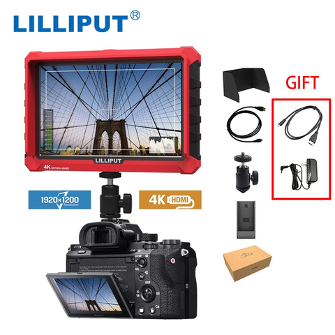 LILLIPUT A7S 7 pulgadas 1920x1200 pantalla HD IPS de 500cd/m2 campo Cámara Monitor 4K HD-MI de entrada de salida de vídeo ayudar para DSLR sin espejo ► Foto 1/6