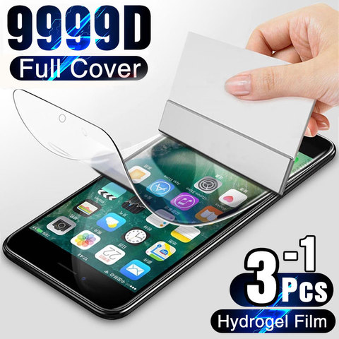 Protector de pantalla para iPhone 7, 8 Plus, 6, 6s, SE 2, película de hidrogel de cobertura completa, película protectora suave para iPhone 11 X XR XS Max 12 Pro Max ► Foto 1/6