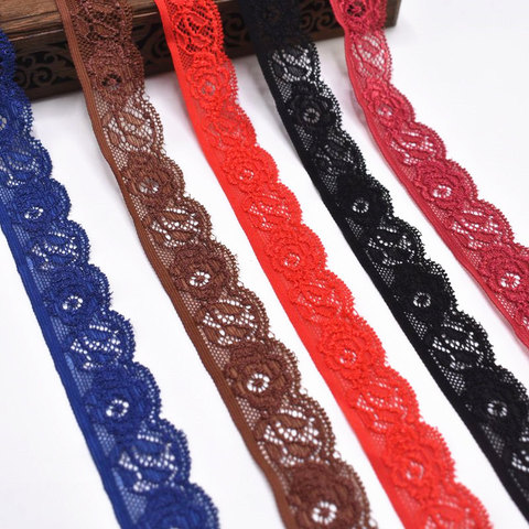 10 yardas/lote marrón oscuro Elastic Lace Trims para ropa, costura decoraciones de la boda de 24mm de Navidad de encaje cinta de tela DIY ► Foto 1/6