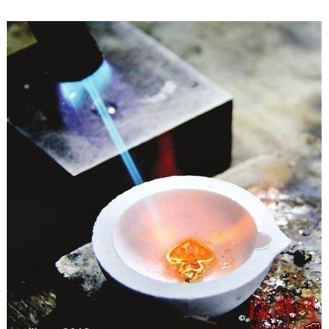 Crisol de fundición de sílice de cuarzo de alta temperatura de 100g, recipiente para plato, recipiente de fundición de joyería de Metal plateado dorado ► Foto 1/6