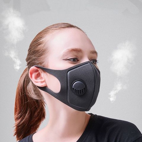 Máscara antipolvo negra PM2.5, válvula de filtro de aire para respirar, máscara facial para la boca, cubierta reutilizable para la boca, respirador de neblina antivaho para hombres y mujeres ► Foto 1/6