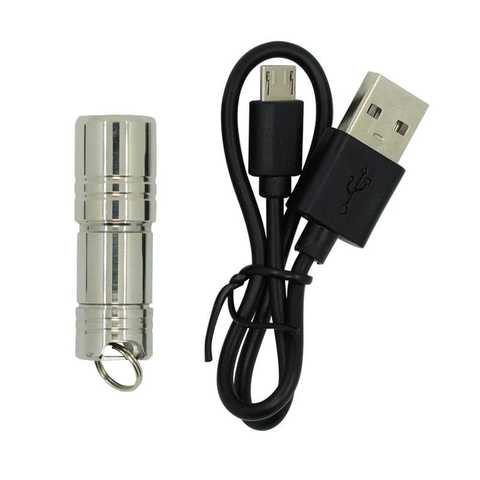 Wasafire Super pequeño linterna Led de acero inoxidable Mini linterna USB recargable linterna de bolsillo con batería 10180 para acampar ► Foto 1/6