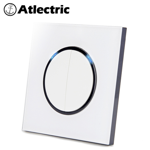 Atlectric-Interruptor de luz de encendido/apagado para el hogar, 1, 2, 3, 4 entradas, 1 y 2 vías, lámpara de luz USB, enchufe de la UE, Francia, Panel de vidrio ► Foto 1/6