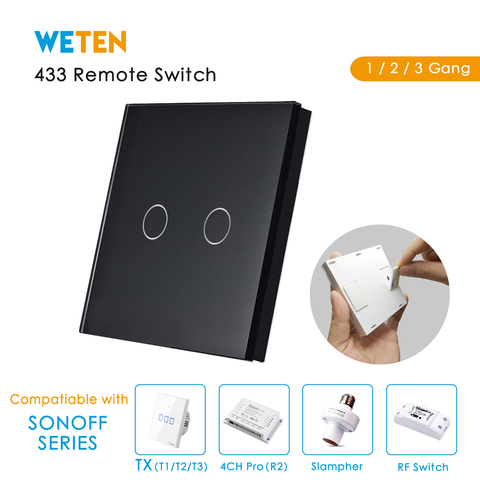 Interruptor de Control remoto RF para Sonoff TX T1 T2 T3, 433Mhz, para UE, Reino Unido, EE. UU./4ch Pro R2 / Slampher / Sonoff RF 433 ► Foto 1/6