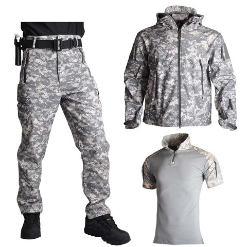 Pantalones de Chaqueta con funda suave de piel de tiburón, camisas, uniforme militar, traje táctico de camuflaje, ropa del ejército, chaquetas de senderismo resistentes al agua ► Foto 1/6