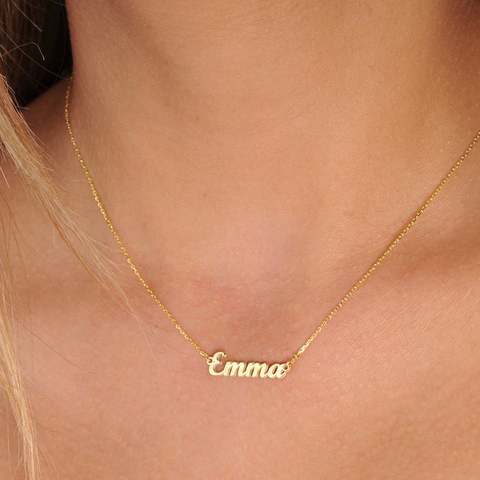 Collar Emma, regalo personalizado, collar con colgante de acero inoxidable con nombre personalizado, regalo de cumpleaños, regalo de Navidad para mamá ► Foto 1/6