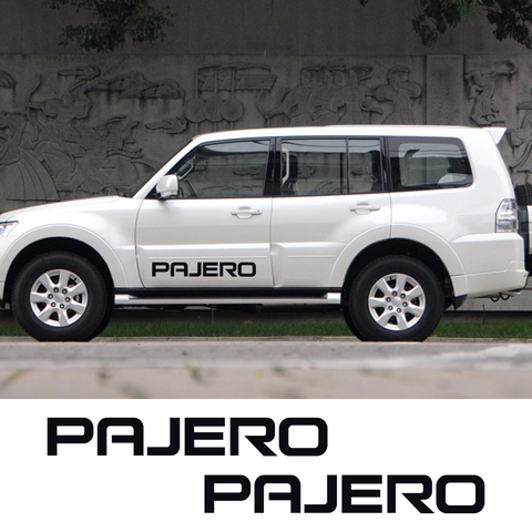 2 piezas pegatinas laterales de la puerta del coche DIY Auto vinilo envolver calcomanías para Mitsubishi Pajero decoración deportiva estilismo accesorios de afinación del coche ► Foto 1/6