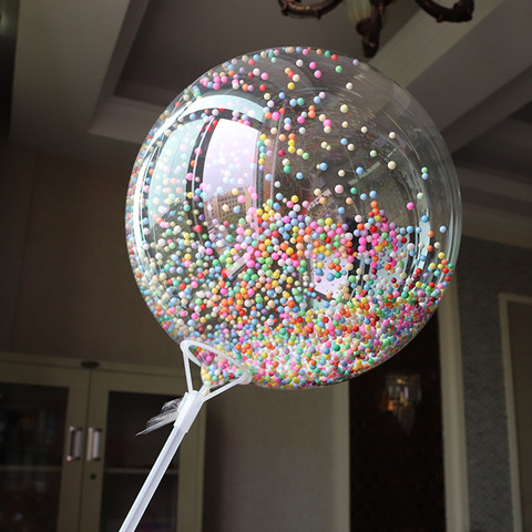 Globo transparente gigante, globo de burbujas colorido, fiesta de cumpleaños, decoración de globos para bodas, aniversario, globo BoBo ► Foto 1/6