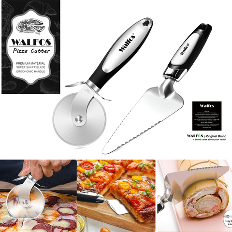 WALFOS-cortador de Pizza de acero inoxidable, pasteles, pan, Pizza, cuchillo para repostería, ruedas de cocina para el hogar, utensilios de cocina ► Foto 1/6