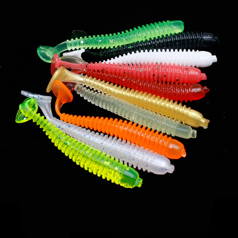 10 Uds suave señuelo para pesca vertical artificiales de silicona Swimbait bajo cebo Shad 50mm 60mm 70mm señuelos para pesca de pescado blando ► Foto 1/6