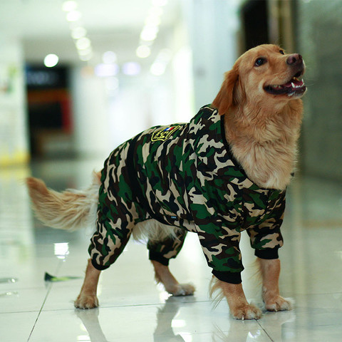 Camuflaje ropa mascotas ropa perro grande mascota perro ropa invierno cálido Chic mono con capucha Golden retriever perro abrigo chaqueta para perros grandes ► Foto 1/6